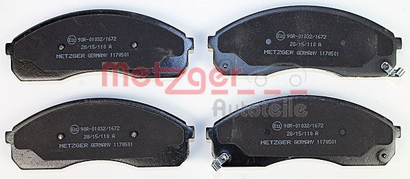 METZGER 1170501 Bremsbelagsatz, Scheibenbremse